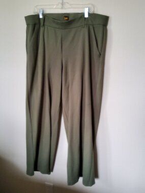Lee Sage Green Women's Wide Leg Dress Pants plus size 18W [see measurements]